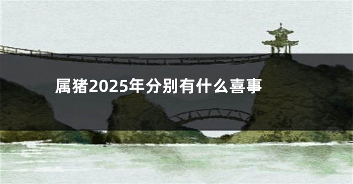 属猪2025年分别有什么喜事