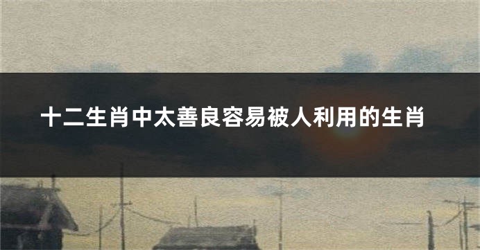 十二生肖中太善良容易被人利用的生肖
