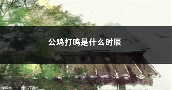 公鸡打鸣是什么时辰