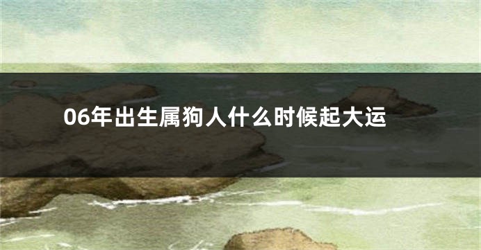 06年出生属狗人什么时候起大运