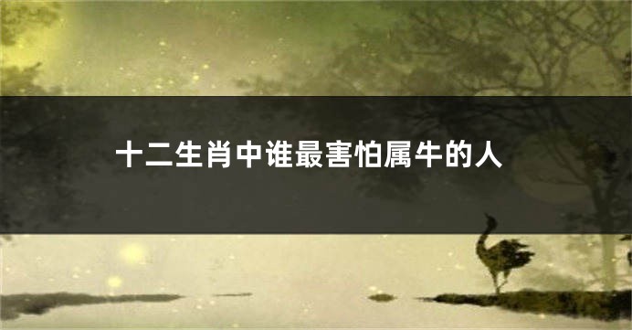 十二生肖中谁最害怕属牛的人