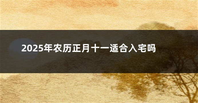 2025年农历正月十一适合入宅吗