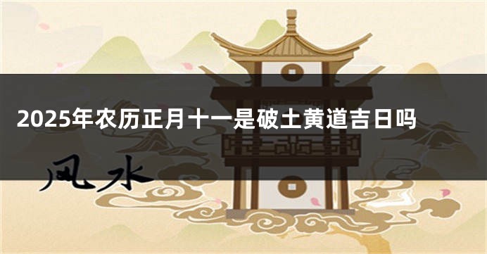 2025年农历正月十一是破土黄道吉日吗