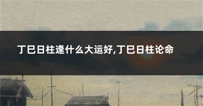 丁巳日柱逢什么大运好,丁巳日柱论命