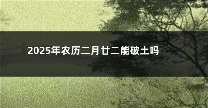 2025年农历二月廿二能破土吗