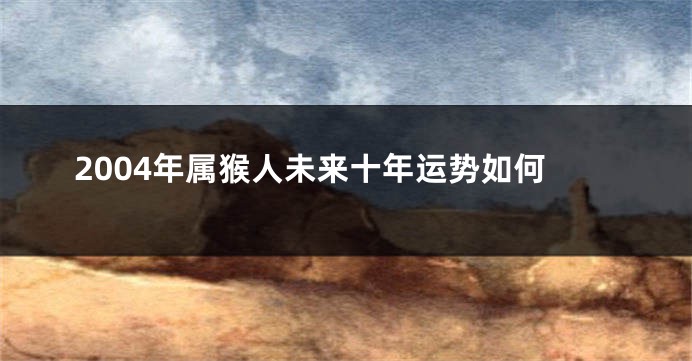 2004年属猴人未来十年运势如何