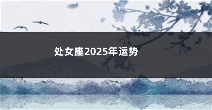 处女座2025年运势