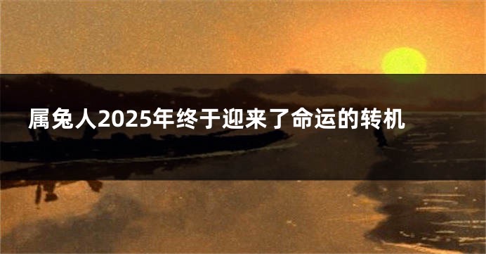 属兔人2025年终于迎来了命运的转机