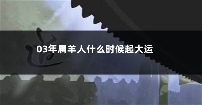 03年属羊人什么时候起大运
