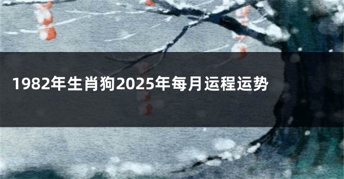 1982年生肖狗2025年每月运程运势
