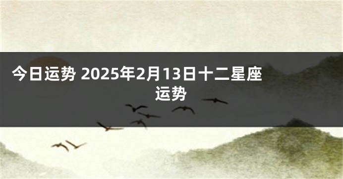 今日运势 2025年2月13日十二星座运势
