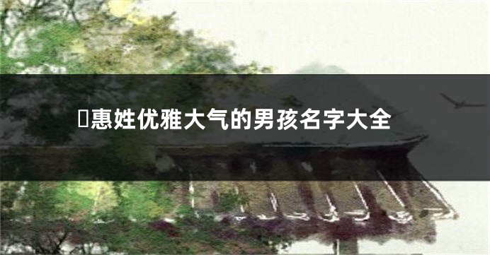 ​惠姓优雅大气的男孩名字大全