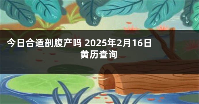 今日合适剖腹产吗 2025年2月16日黄历查询