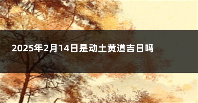 2025年2月14日是动土黄道吉日吗