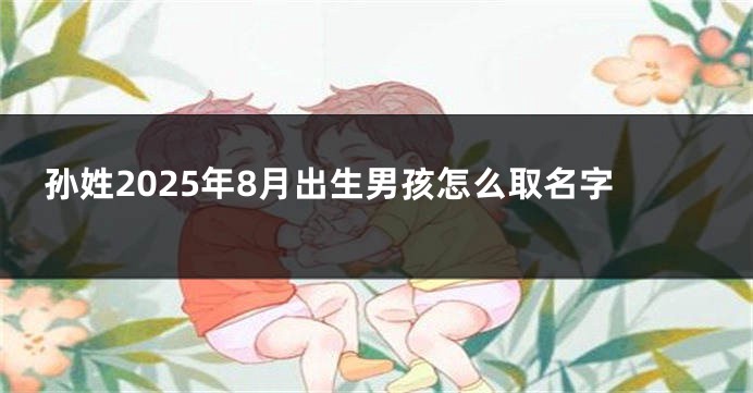 孙姓2025年8月出生男孩怎么取名字