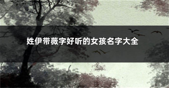 姓伊带薇字好听的女孩名字大全