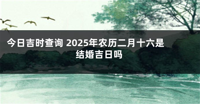 今日吉时查询 2025年农历二月十六是结婚吉日吗