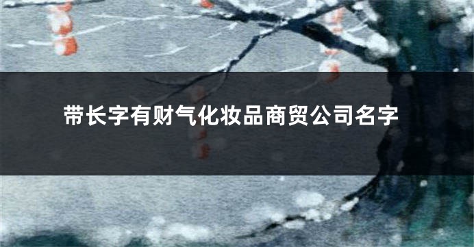带长字有财气化妆品商贸公司名字