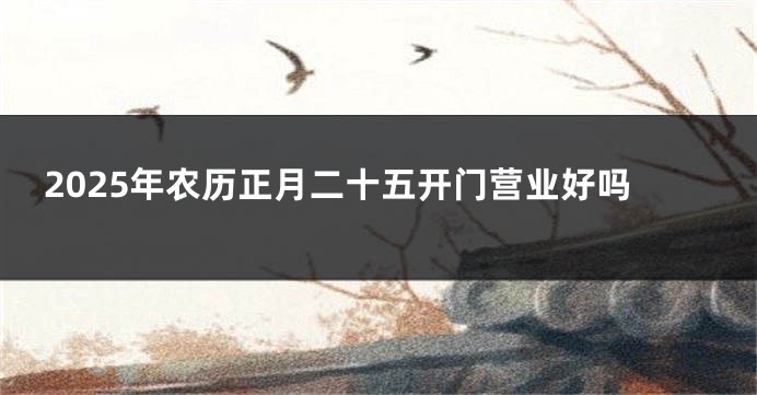 2025年农历正月二十五开门营业好吗