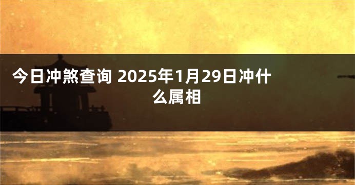 今日冲煞查询 2025年1月29日冲什么属相