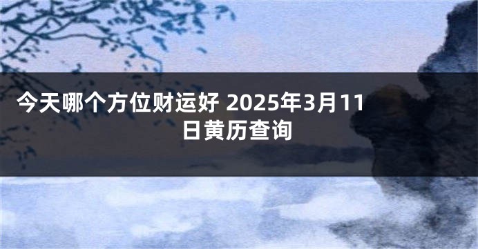 今天哪个方位财运好 2025年3月11日黄历查询