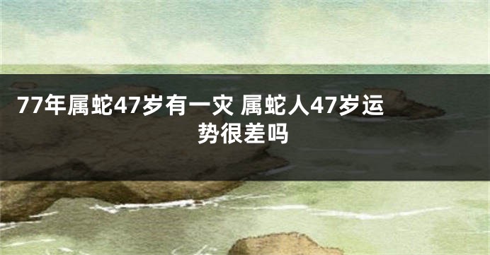 77年属蛇47岁有一灾 属蛇人47岁运势很差吗