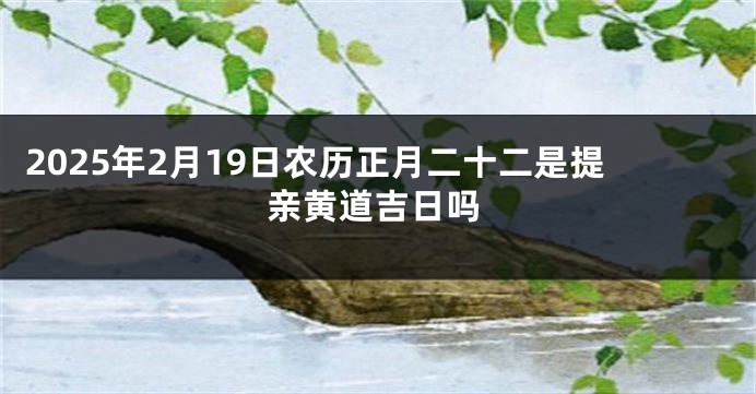 2025年2月19日农历正月二十二是提亲黄道吉日吗