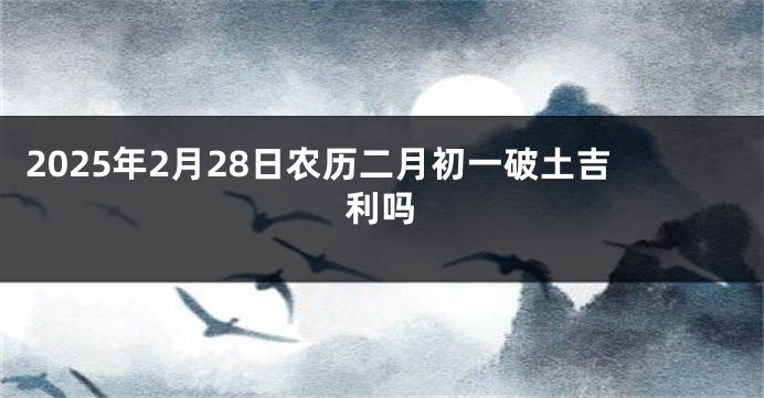 2025年2月28日农历二月初一破土吉利吗