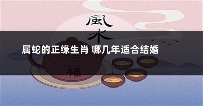 属蛇的正缘生肖 哪几年适合结婚 