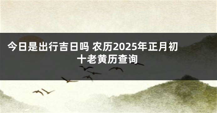 今日是出行吉日吗 农历2025年正月初十老黄历查询