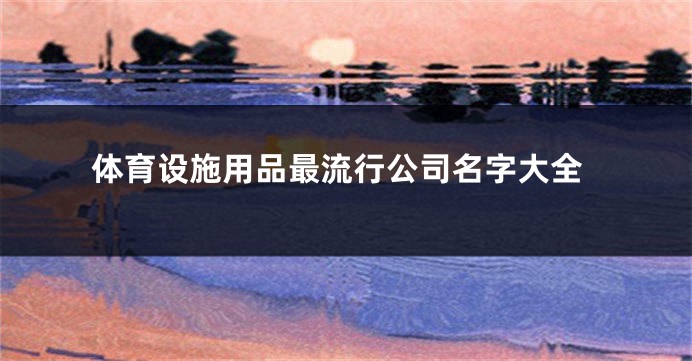 体育设施用品最流行公司名字大全