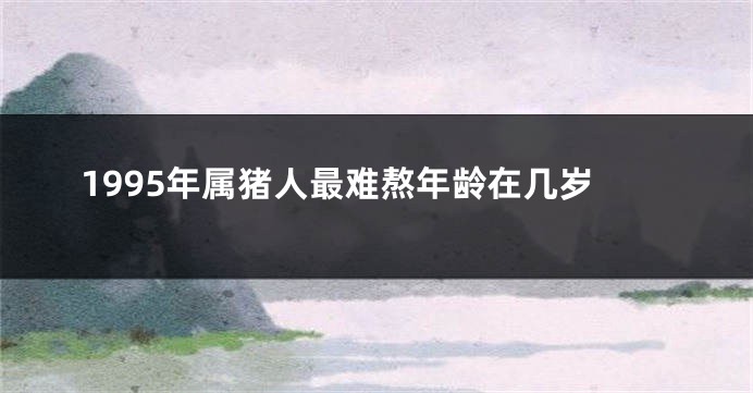 1995年属猪人最难熬年龄在几岁