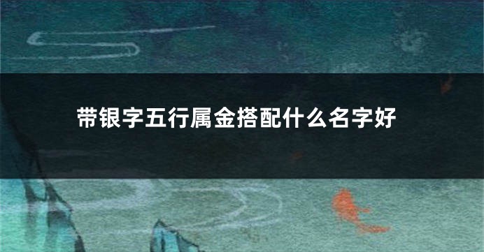 带银字五行属金搭配什么名字好