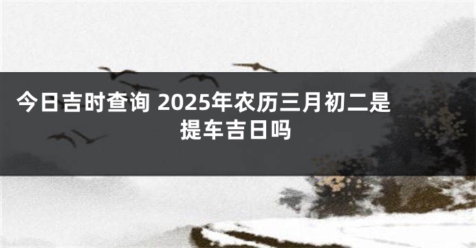 今日吉时查询 2025年农历三月初二是提车吉日吗