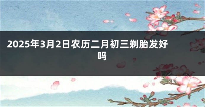 2025年3月2日农历二月初三剃胎发好吗