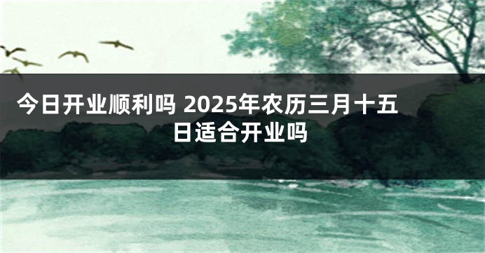 今日开业顺利吗 2025年农历三月十五日适合开业吗