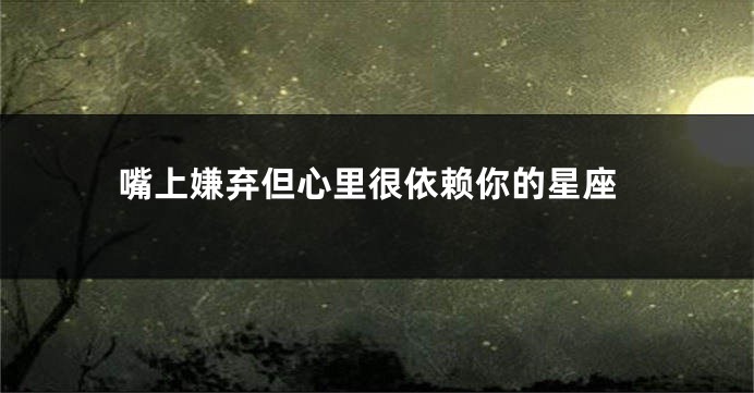 嘴上嫌弃但心里很依赖你的星座