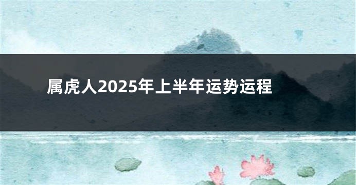 属虎人2025年上半年运势运程