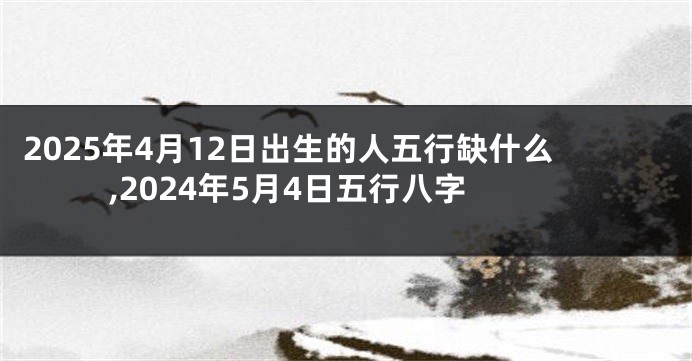 2025年4月12日出生的人五行缺什么,2024年5月4日五行八字