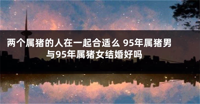 两个属猪的人在一起合适么 95年属猪男与95年属猪女结婚好吗
