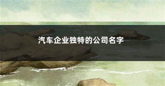 汽车企业独特的公司名字