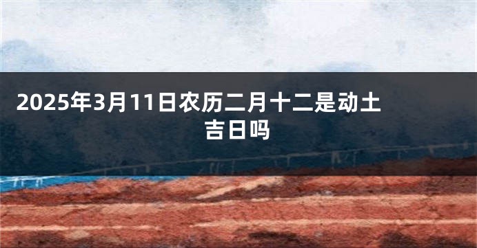 2025年3月11日农历二月十二是动土吉日吗