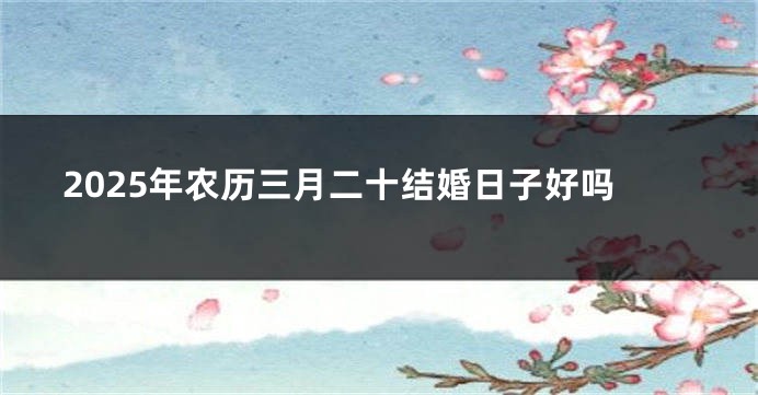 2025年农历三月二十结婚日子好吗