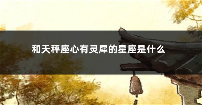 和天秤座心有灵犀的星座是什么