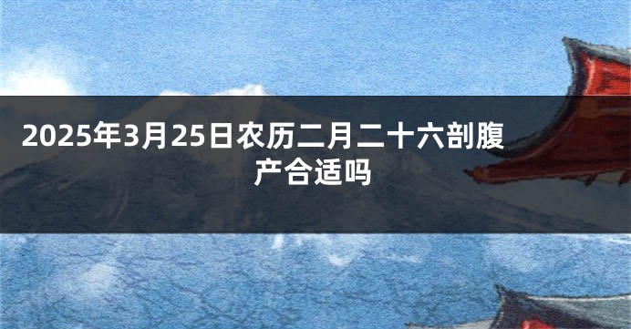 2025年3月25日农历二月二十六剖腹产合适吗