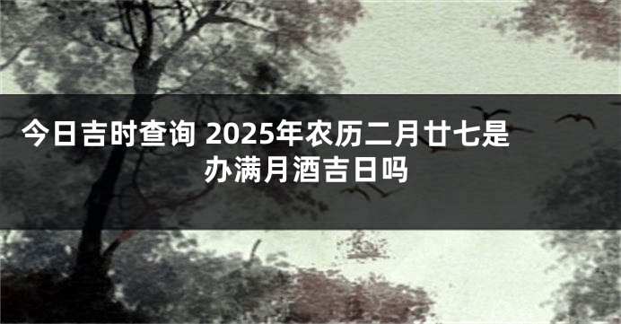 今日吉时查询 2025年农历二月廿七是办满月酒吉日吗
