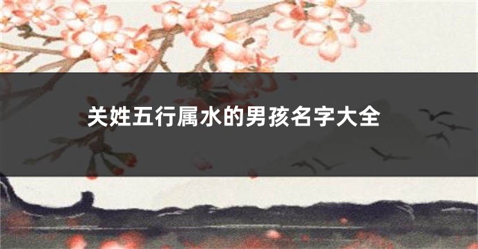 关姓五行属水的男孩名字大全