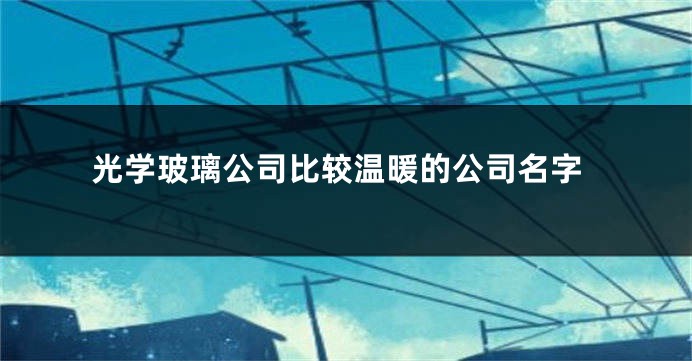 光学玻璃公司比较温暖的公司名字