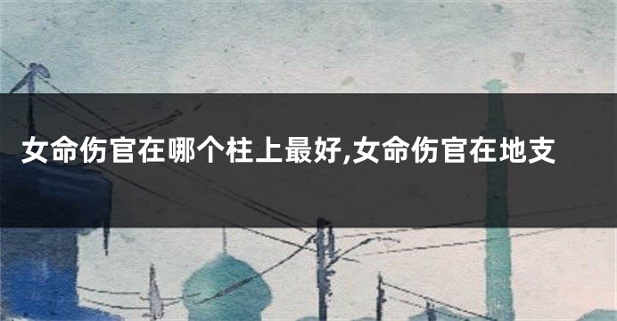 女命伤官在哪个柱上最好,女命伤官在地支