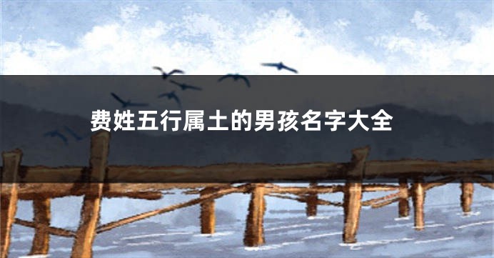 费姓五行属土的男孩名字大全